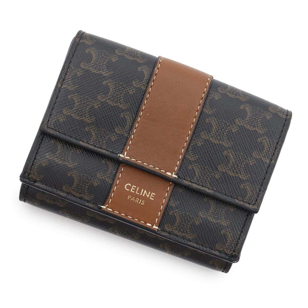 Celine Triomphe Trifold Wallet Leather